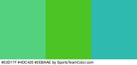 #53D17F #4DC425 #2EBAAE Colors