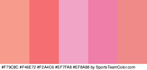 #F79C8C #F46E72 #F2A4C6 #EF7FA8 #EF8A88 Colors