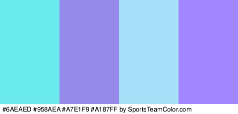 #6AEAED #958AEA #A7E1F9 #A187FF Colors