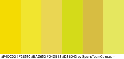 #F4DC02 #F2E530 #EAD652 #D4DB18 #D8BD43 #E5E85F Colors