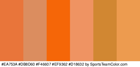 #EA753A #DB8D60 #F46607 #EF9362 #D18632 #ED9B4E Colors