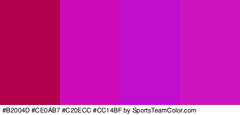 #B2004D #CE0AB7 #C20ECC #CC14BF Colors