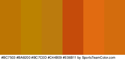 #BC7503 #BA8200 #BC7C0D #C44B09 #E06B11 #D36C0C Colors