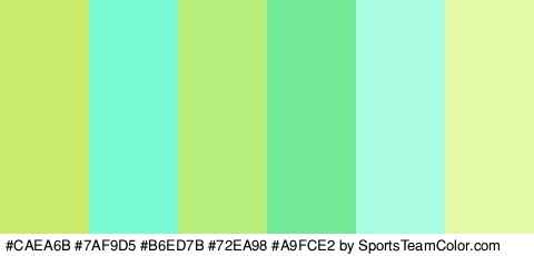 #CAEA6B #7AF9D5 #B6ED7B #72EA98 #A9FCE2 #E2F9A7 Colors