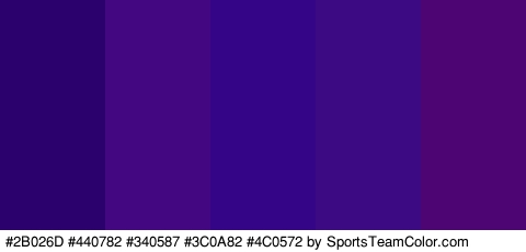 #2B026D #440782 #340587 #3C0A82 #4C0572 Colors