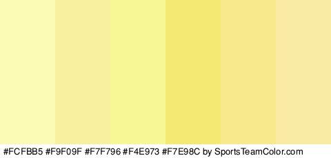 #FCFBB5 #F9F09F #F7F796 #F4E973 #F7E98C #F9EBA4 Colors