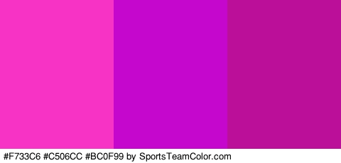 #F733C6 #C506CC #BC0F99 Colors