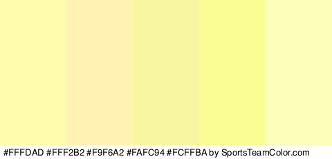 #FFFDAD #FFF2B2 #F9F6A2 #FAFC94 #FCFFBA Colors