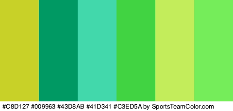 #C8D127 #009963 #43D8AB #41D341 #C3ED5A #75ED5A Colors