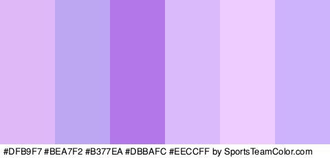 #DFB9F7 #BEA7F2 #B377EA #DBBAFC #EECCFF #CCB3FC Colors