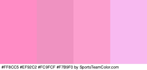 #FF8CC5 #EF92C2 #FC9FCF #F7B9F0 Colors