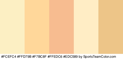 #FCEFC4 #FFD79B #F7BC8F #FFEDC6 #EDC589 Colors