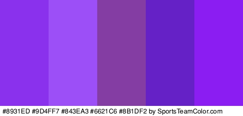 #8931ED #9D4FF7 #843EA3 #6621C6 #8B1DF2 Colors