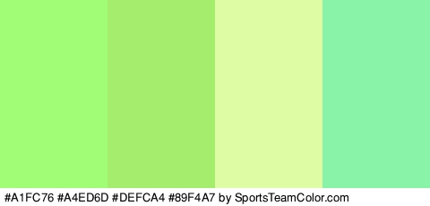 #A1FC76 #A4ED6D #DEFCA4 #89F4A7 Colors