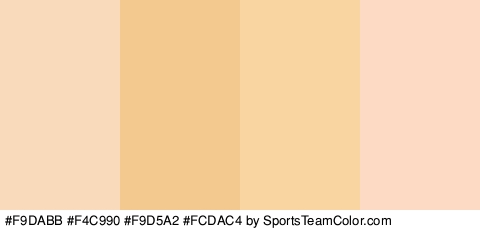 #F9DABB #F4C990 #F9D5A2 #FCDAC4 Colors