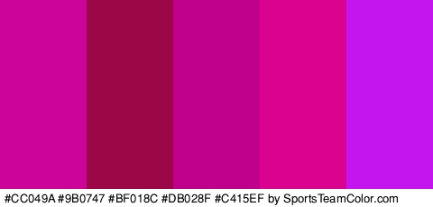 #CC049A #9B0747 #BF018C #DB028F #C415EF Colors