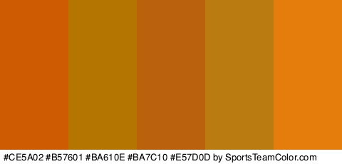 #CE5A02 #B57601 #BA610E #BA7C10 #E57D0D Colors