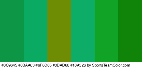 #0C9645 #0BAA63 #6F8C05 #0DAD68 #10A326 #0F8409 Colors