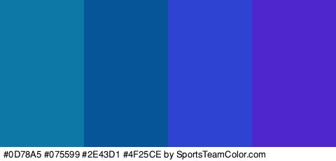 #0D78A5 #075599 #2E43D1 #4F25CE Colors