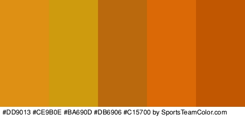 #DD9013 #CE9B0E #BA690D #DB6906 #C15700 Colors