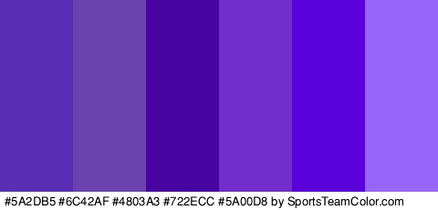 #5A2DB5 #6C42AF #4803A3 #722ECC #5A00D8 #9766F9 Colors