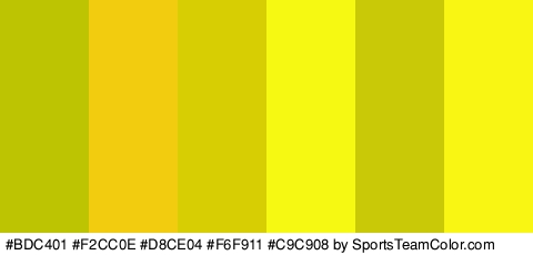 #BDC401 #F2CC0E #D8CE04 #F6F911 #C9C908 #F9F613 Colors