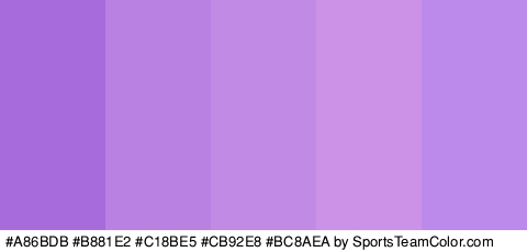 #A86BDB #B881E2 #C18BE5 #CB92E8 #BC8AEA Colors