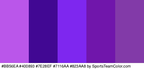 #BB56EA #400893 #7E28EF #7116AA #823AA8 Colors