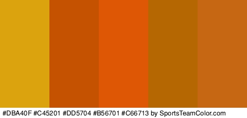 #DBA40F #C45201 #DD5704 #B56701 #C66713 Colors