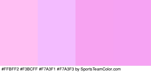 #FFBFF2 #F3BCFF #F7A3F1 #F7A3F3 Colors