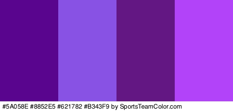 #5A058E #8852E5 #621782 #B343F9 Colors