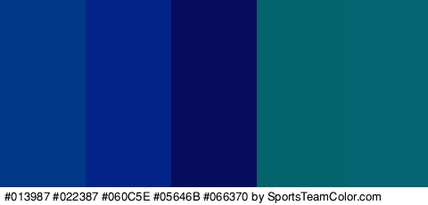 #013987 #022387 #060C5E #05646B #066370 Colors