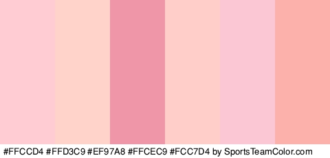 #FFCCD4 #FFD3C9 #EF97A8 #FFCEC9 #FCC7D4 #FCB1AB Colors