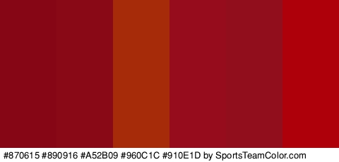 #870615 #890916 #A52B09 #960C1C #910E1D #AD000B Colors