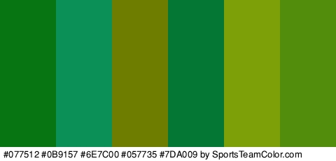 #077512 #0B9157 #6E7C00 #057735 #7DA009 #528E0C Colors