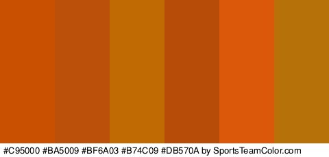 #C95000 #BA5009 #BF6A03 #B74C09 #DB570A #B77109 Colors