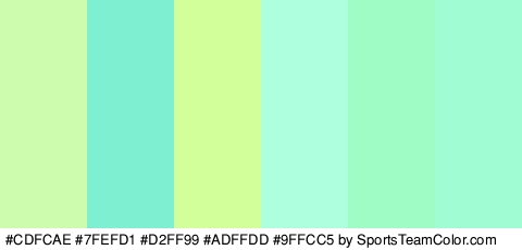 #CDFCAE #7FEFD1 #D2FF99 #ADFFDD #9FFCC5 #9FFCD3 Colors