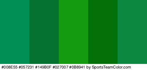 #008E55 #057231 #149B0F #027007 #0B8941 Colors