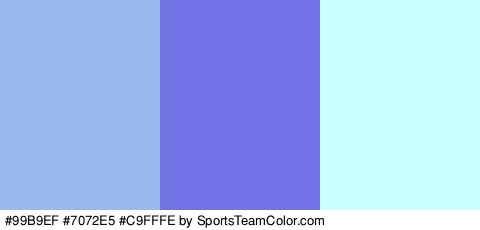 #99B9EF #7072E5 #C9FFFE Colors