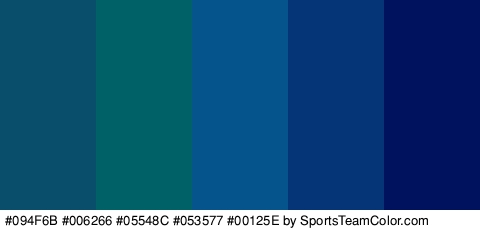 #094F6B #006266 #05548C #053577 #00125E Colors