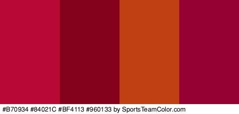 #B70934 #84021C #BF4113 #960133 Colors