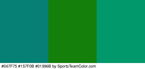 #067F75 #157F0B #01996B Colors