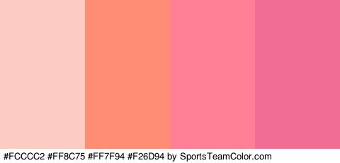 #FCCCC2 #FF8C75 #FF7F94 #F26D94 Colors