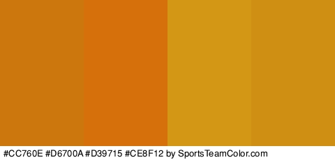 #CC760E #D6700A #D39715 #CE8F12 Colors