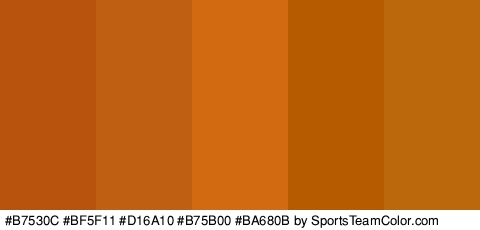 #B7530C #BF5F11 #D16A10 #B75B00 #BA680B Colors