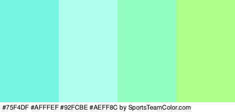 #75F4DF #AFFFEF #92FCBE #AEFF8C Colors