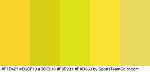 #F7D427 #D6CF13 #DCE218 #F9E231 #EAD860 Colors