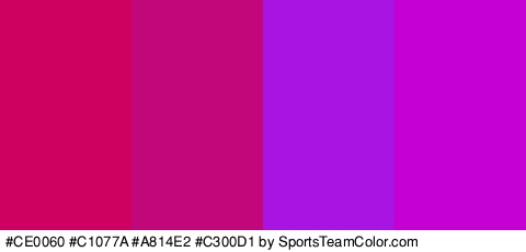 #CE0060 #C1077A #A814E2 #C300D1 Colors