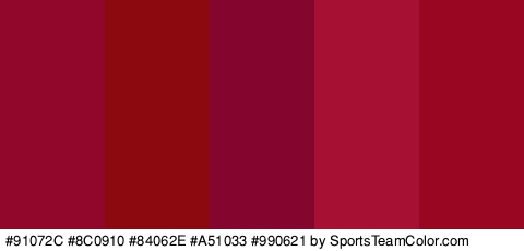 #91072C #8C0910 #84062E #A51033 #990621 Colors