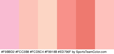 #F9BBD2 #FCC3B8 #FCD5C4 #F9918B #ED796F #FFC1BC Colors